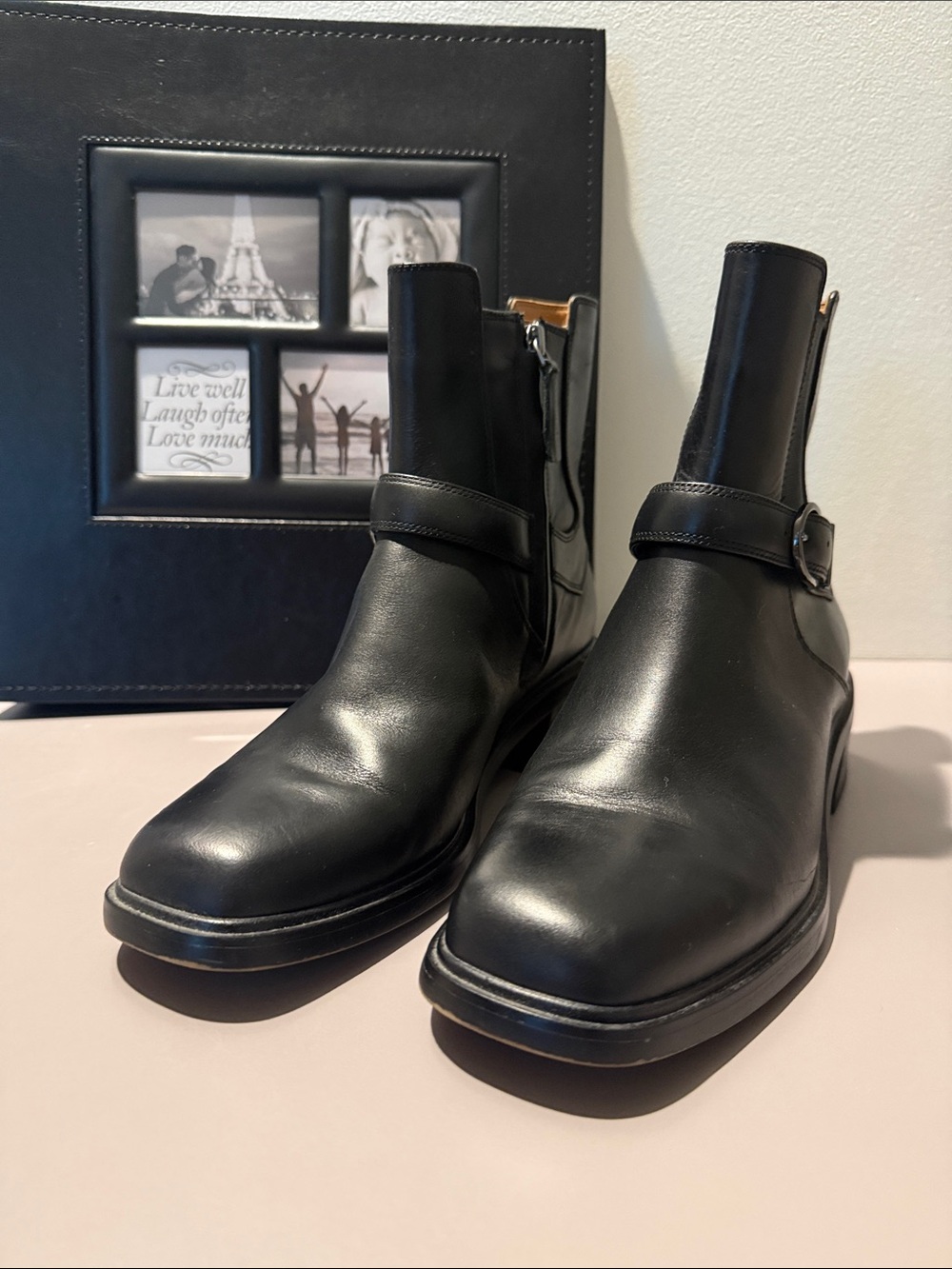 Franco Sarto Black leather ankle boot